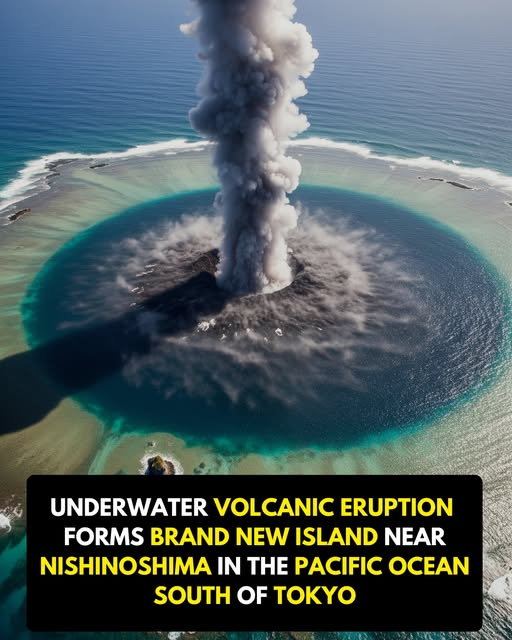 the waters southeast of Nishinoshima Island in the remote Ogasawara chain began to churn and steam
