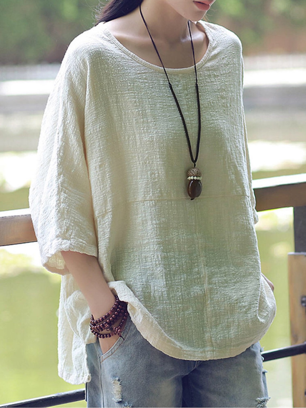 ภาพขนาดย่อ: เสื้อคอกลม ผ้าฝ้าย 