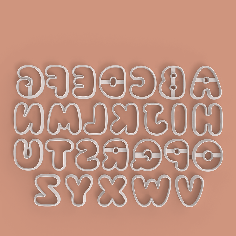 Bubble Letter Clay Cutters