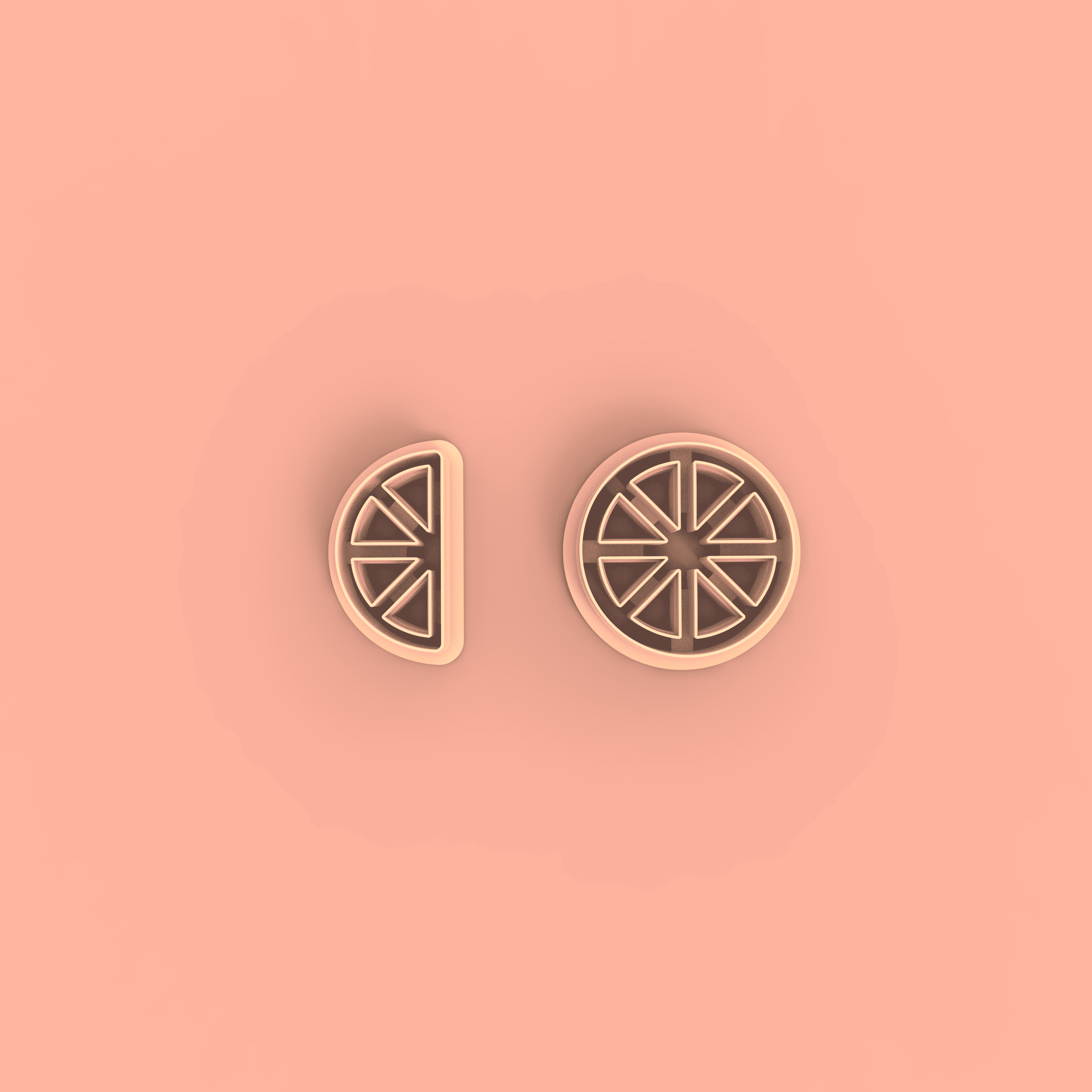 Orange Slice Clay Cutter Set (2 Piece Set)