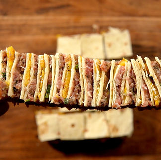 pincho de pastelón ensamblado