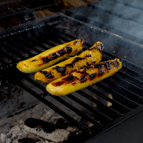 platanaos en la parrilla