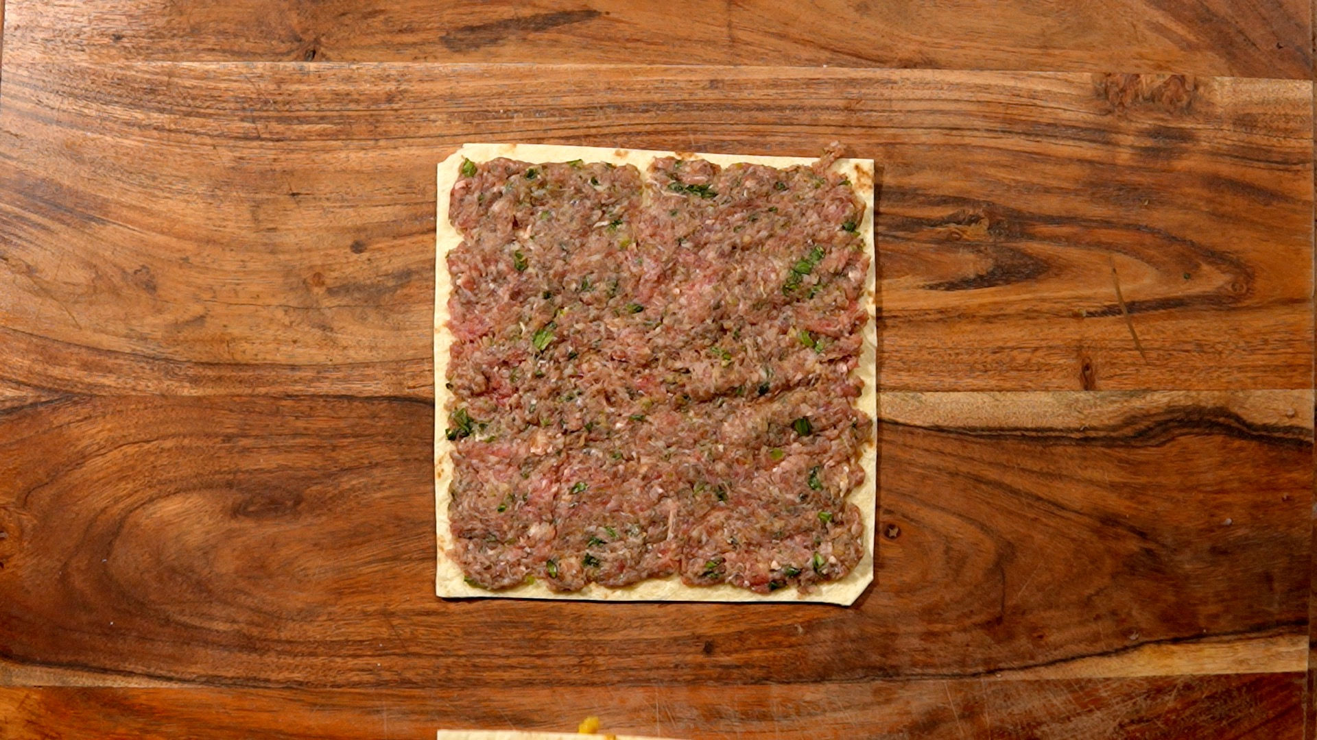 Carne molida prensado con tortilla