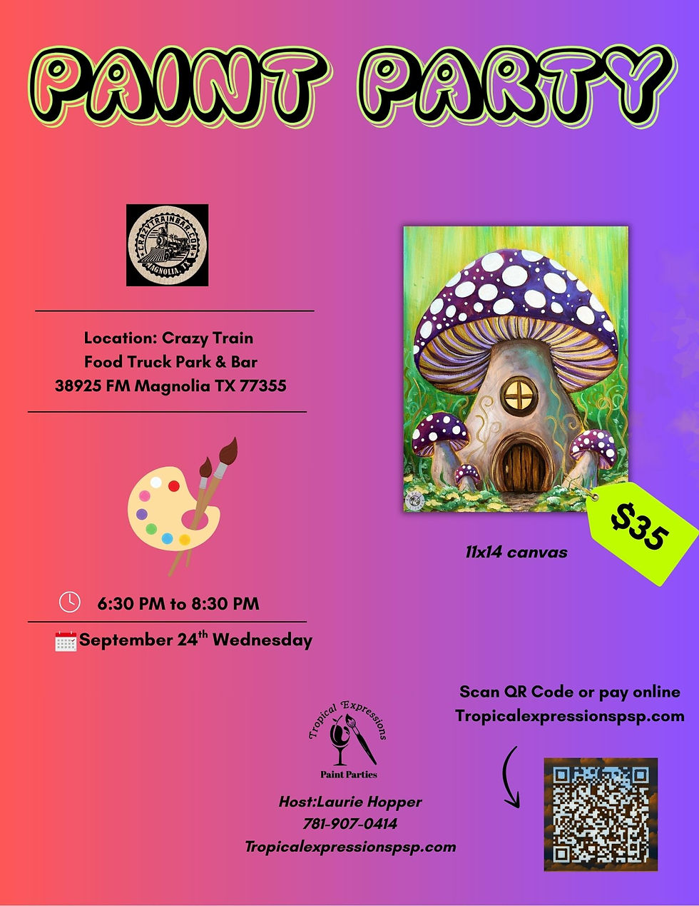 Hollow Mushroom Paint & Sip!