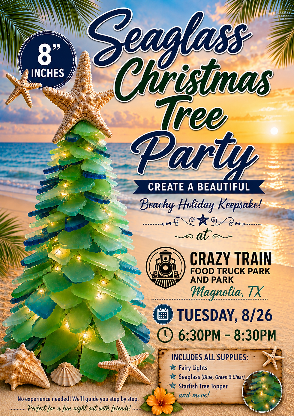 Sea Glass Christmas Tree Party At Crazy Train Food Truck Park & Bar