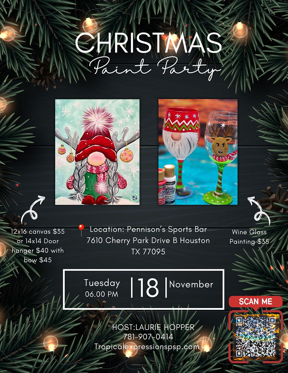 Christmas Paint Party Pennison's Sports Bar!