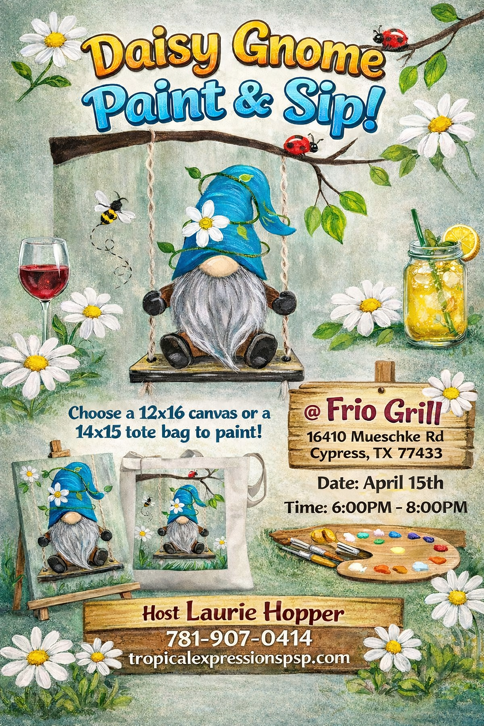 Daisy Gnome Paint Party At Frio Grill