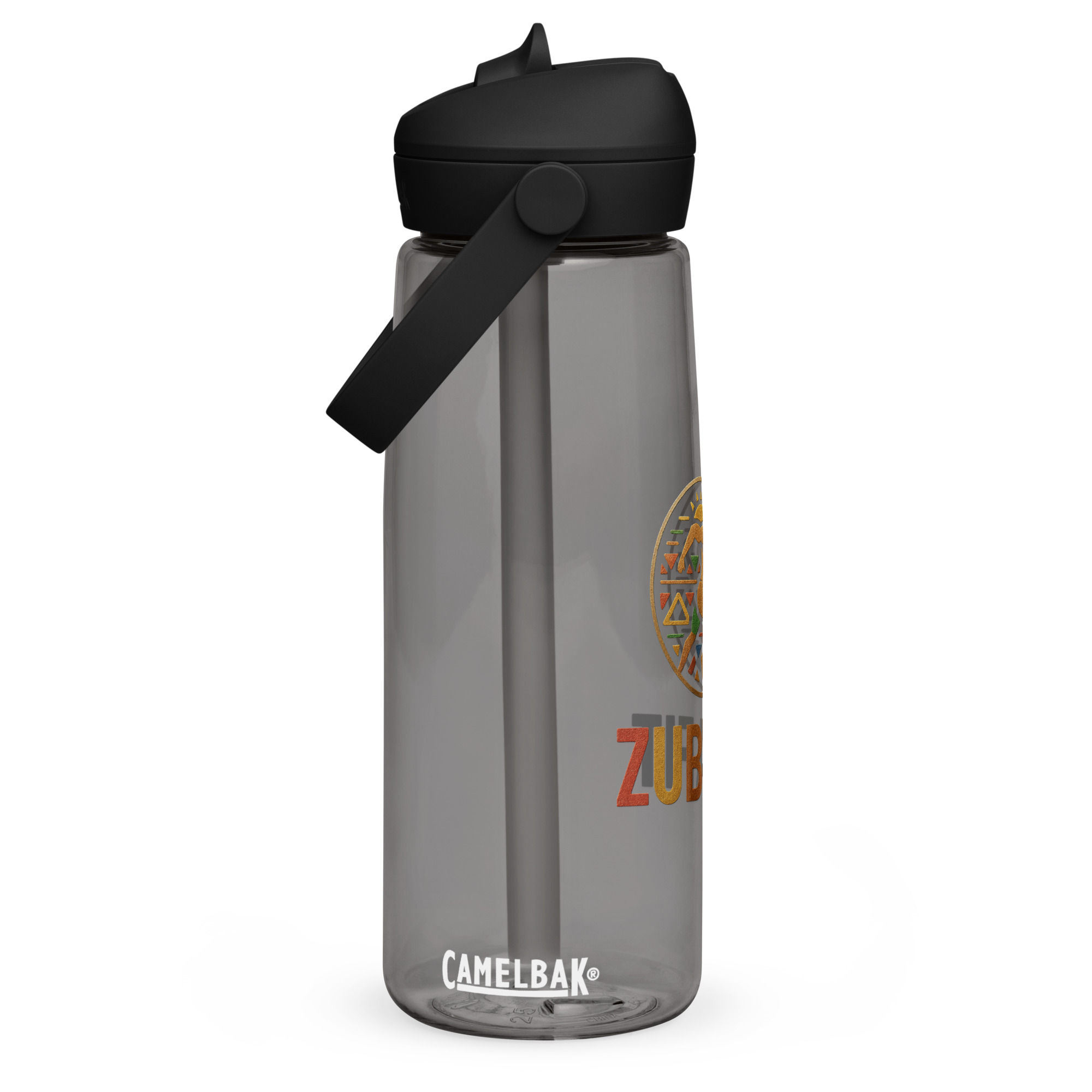 Flip straw water bottle