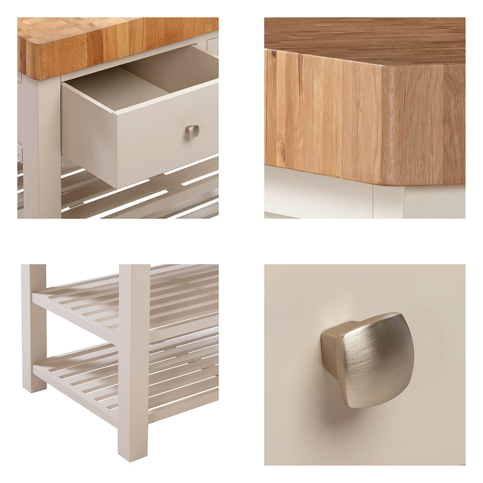 Thumbnail: Dawlish Warren Painted Kitchen Range Butchers Block In Ivory