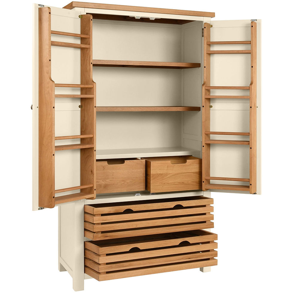 Thumbnail: Dawlish Warren Painted Kitchen Range Double Larder Cupboard In Ivory