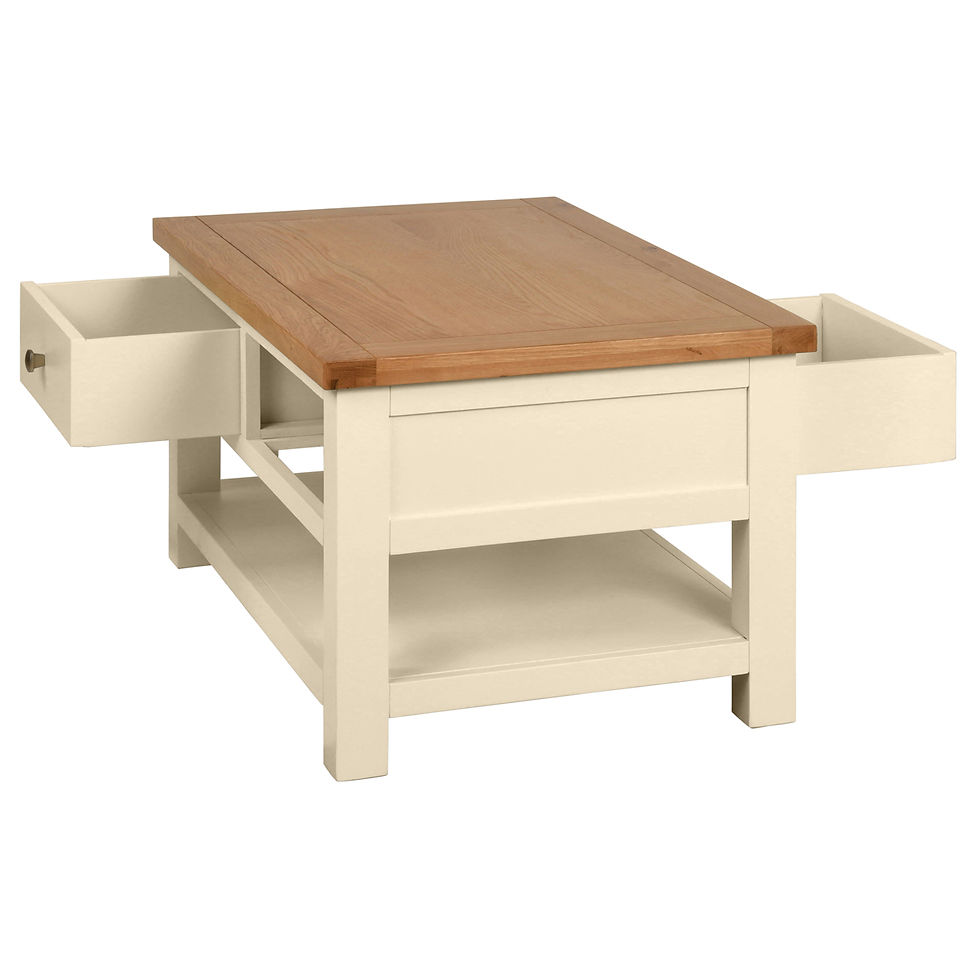 Thumbnail: Dawlish Warren Painted Coffee Table with 2 Drawers In Ivory