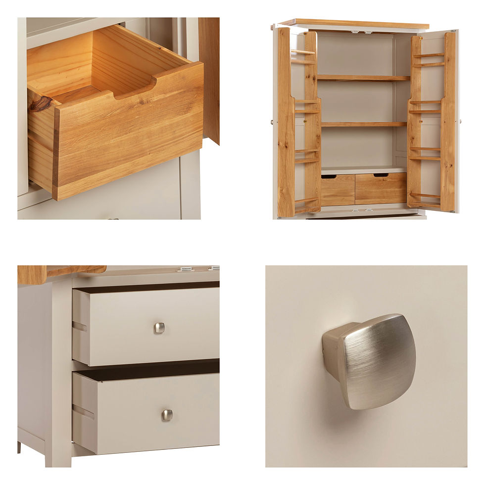 Thumbnail: Dawlish Warren Painted Kitchen Range Double Larder Cupboard In Ivory