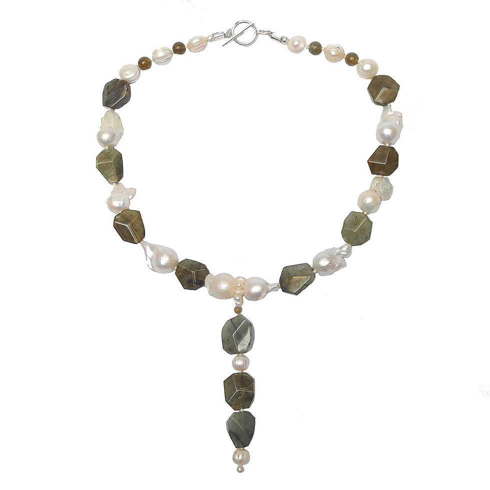 Thumbnail: Fashionable Labradorite & Pearl Necklace Takes You Anywhere
