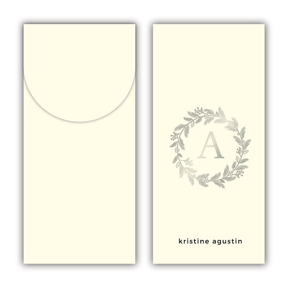 Thumbnail: Personalized Christmas Money Envelope  | Wreath Monogram