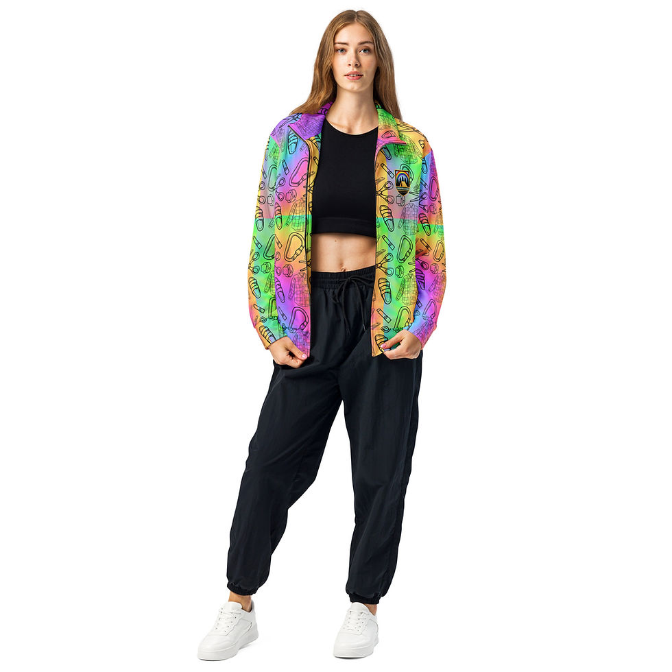 Thumbnail: Lesbian Print Rainbow Unisex track jacket
