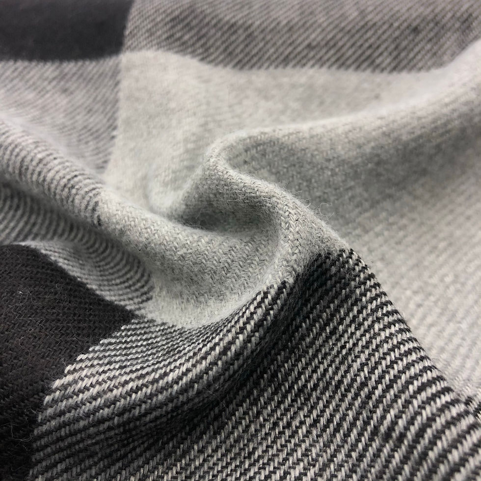 Miniatura: Bufanda Unisex en algodón con diseños geométricos (Negro/Gris)