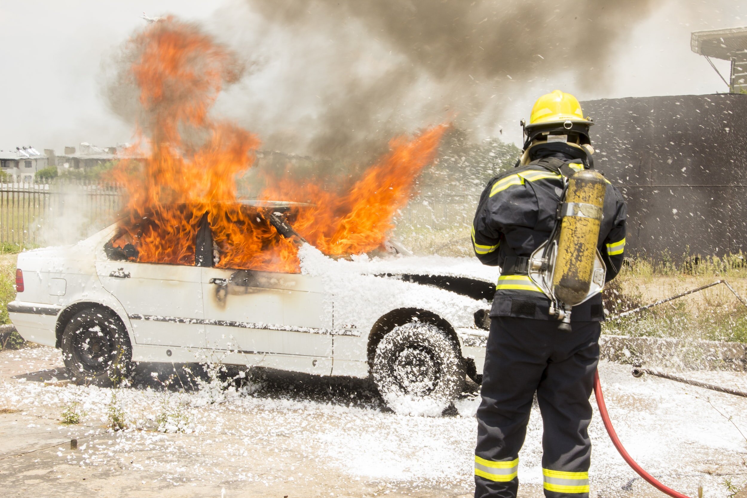car cought fire