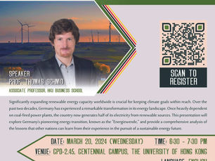 [Mar 20] German Programme Public Lecture Series: Economics and Finance - The Road to Net Zero: Lessons Learnt from Germany’s Energy Transition