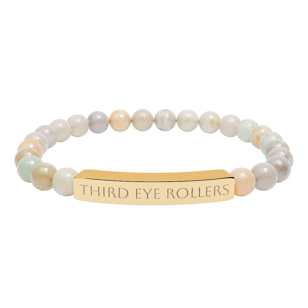 Thumbnail: Third Eye Rollers Engraved Natural Stone Bracelet