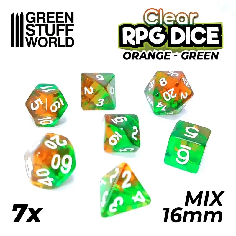 Thumbnail: Green Stuff World 7x Mix 16mm RPD Dice