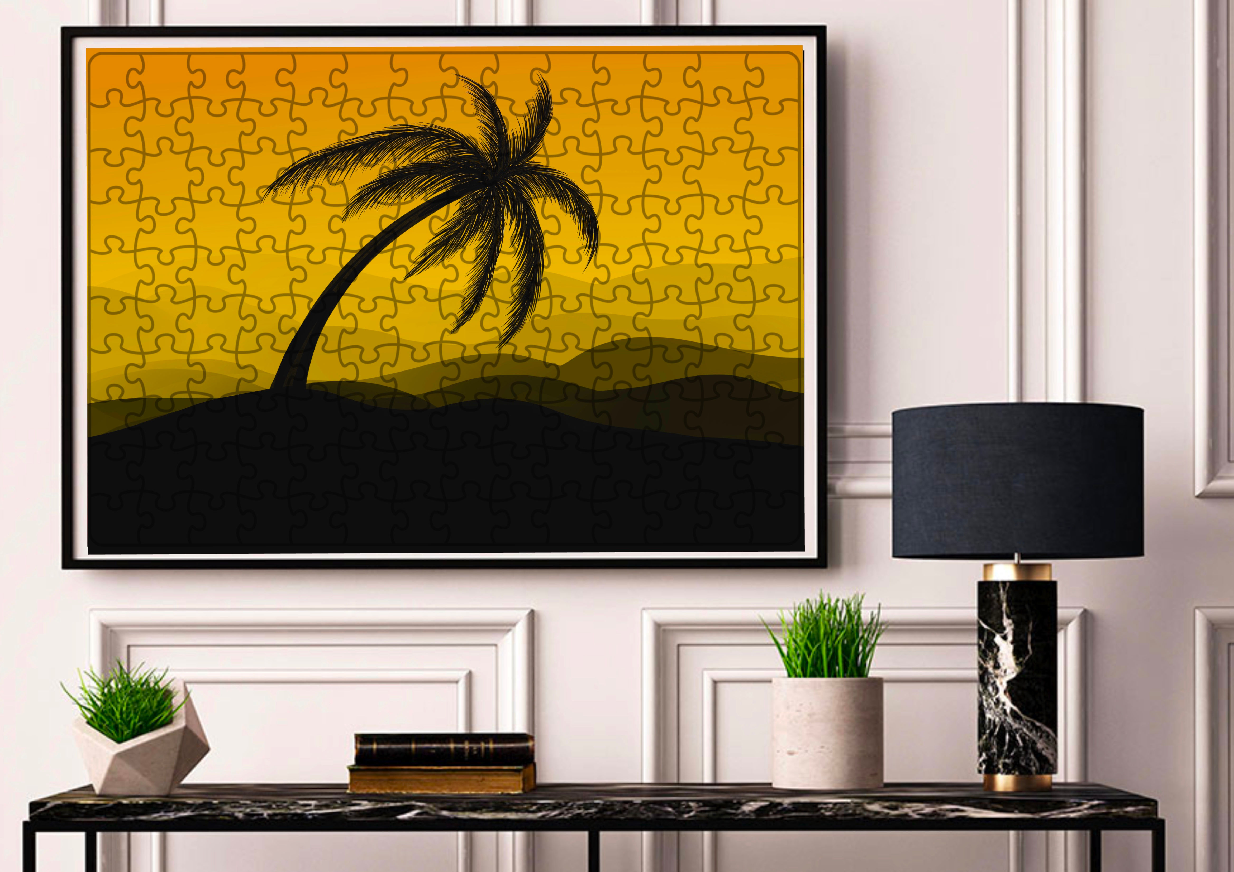 Puzzle 90 piezas - Atardecer anaranjado