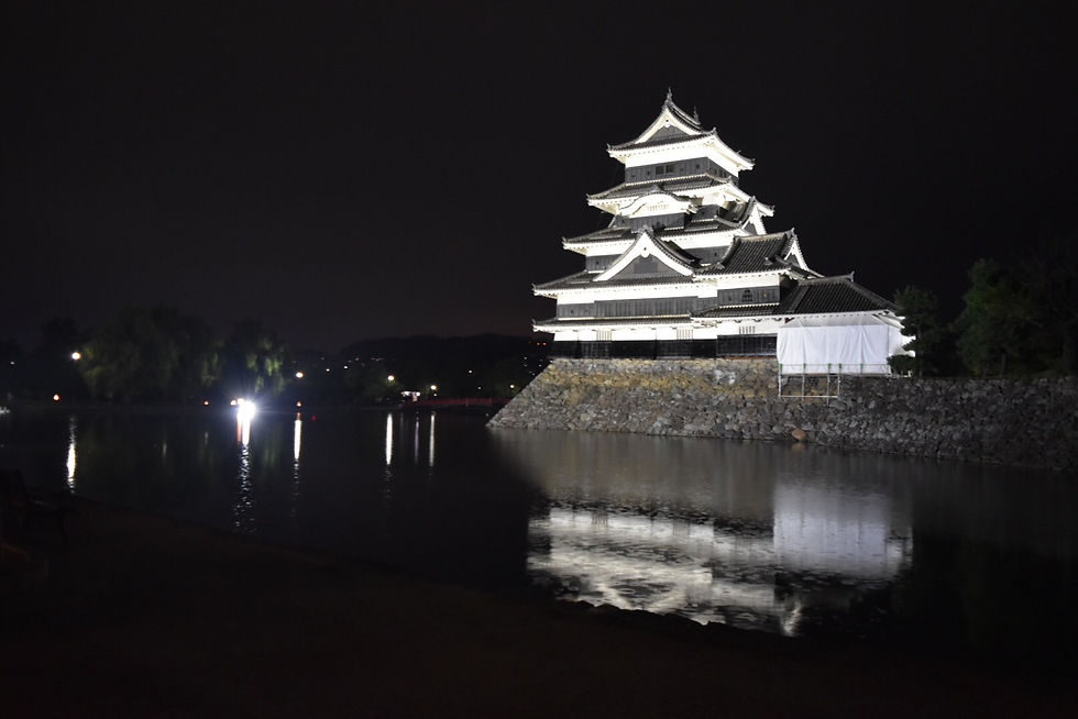 夜の松本城。かっこよかった。