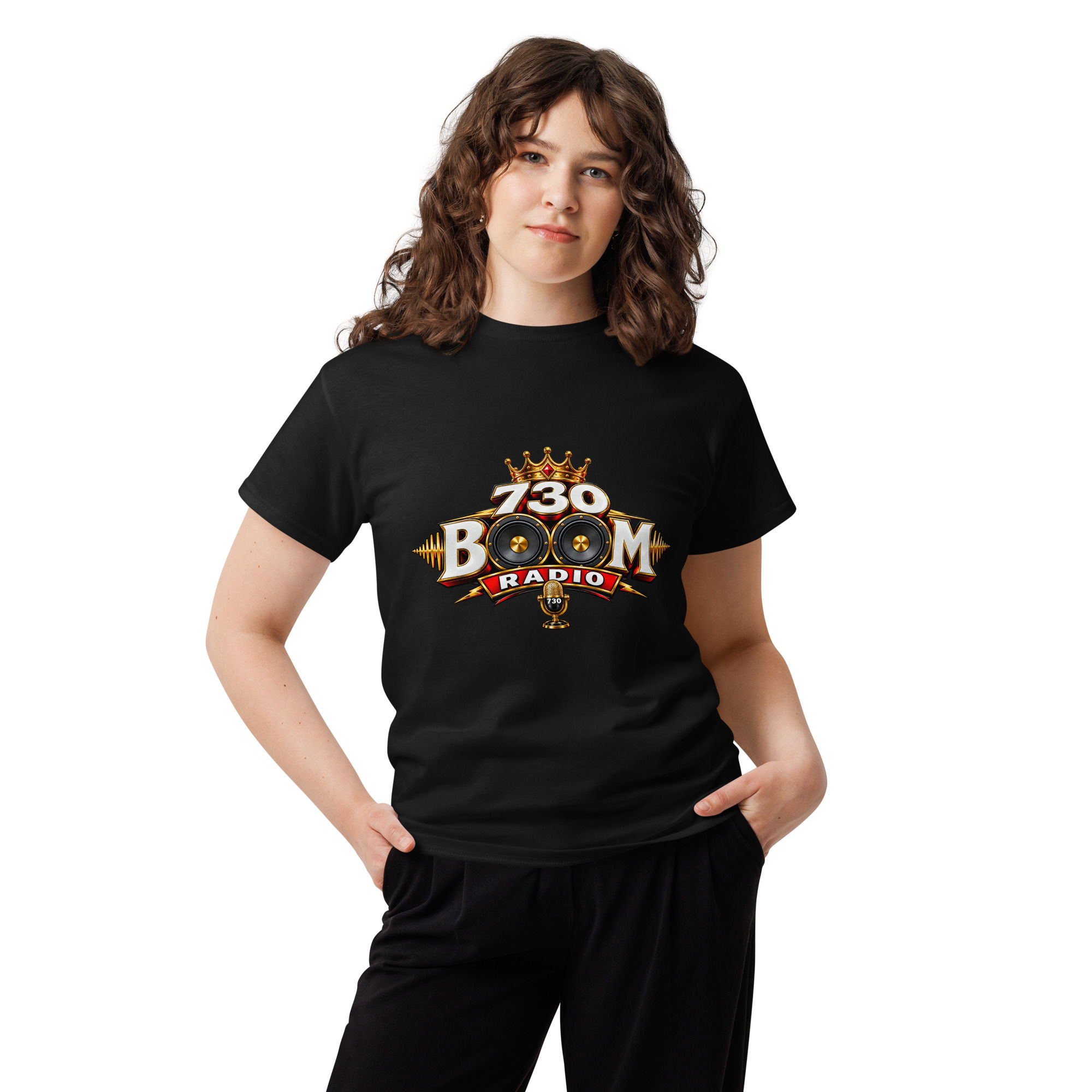 730 Boom Radio logo Unisex classic tee