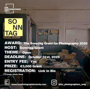 The Sonntag Grant for Photography 2026 - Call for Entries