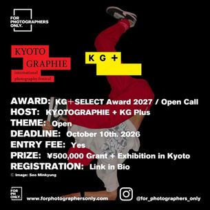 KYOTOGRAPHIE + KG + - KG+SELECT Award 2027 Open Call