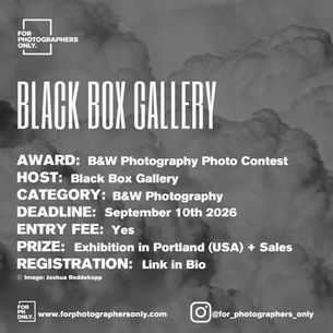 Black Box Gallery - Black and White: Open Call 2026