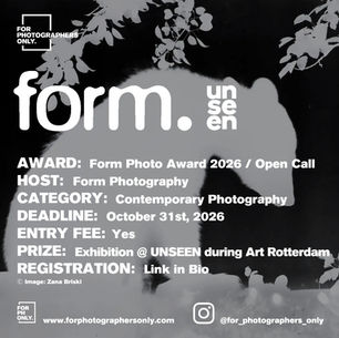 Form Photography Award x UNSEEN - Call for Entries
