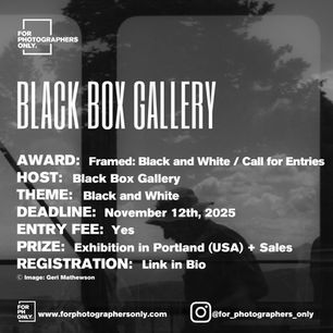 Black Box Gallery - Camera Work: Black and White Open Call
