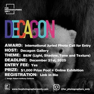 "Black and White" International Photography Exhibition by Decagon Gallery