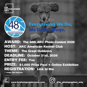 AKC American Kennel Club - “The Great Outdoors” 48th Annual Photo Contest Open Call