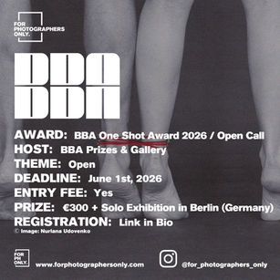 BBA Photography Prize - One Shot Award 2026