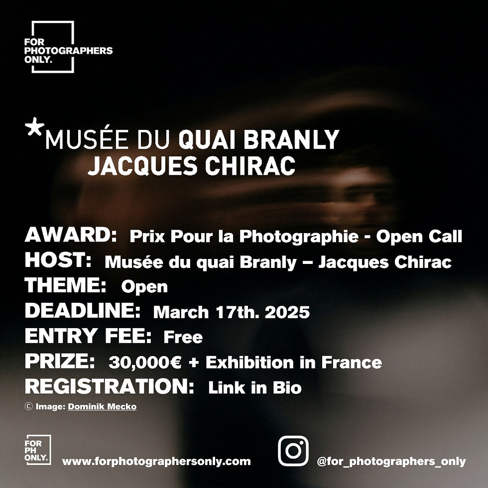 Prix Pour la Photographie Musée du Quai Branly – Jacques Chirac 2025