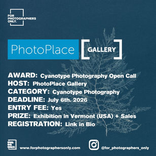 PhotoPlace Gallery - "Cyanotype: A Celebration of Process and Possibility" Call for Entries
