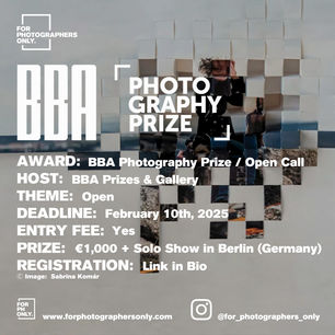 BBA Gallery and Prizes / Call for Photographers