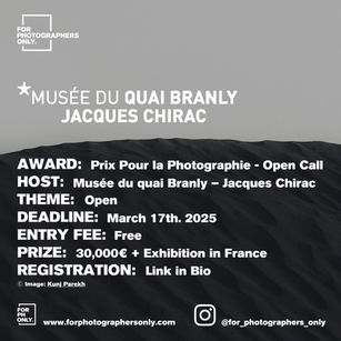 Prix Pour la Photographie Musée du Quai Branly – Jacques Chirac 2025