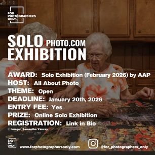 Open Call for February 2026 Solo Exhibition by All About Photo