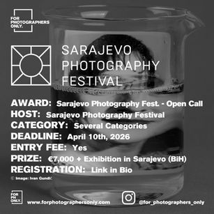 Sarajevo Photography Festival 2026- Call for Entries