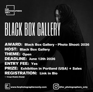 Black Box Gallery - Photo Shoot: 2026 Call for Entries