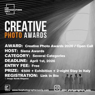 Creative Photo Awards 2026 - Siena Awards Call for Entries