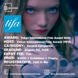 Tokyo International Foto Award (TIFA) 2026 - Call for Entries