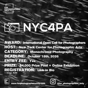 NYC4PA - "Monochrome" International Juried Photography Call for Entry