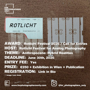 Rotlicht Festival For Analog Photography - Anthropocene: Hybrid Realities Open Call