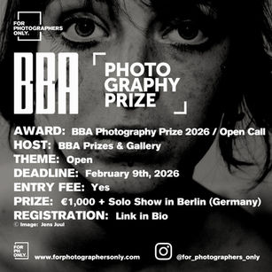 BBA Photography Prize 2026 Open Call
