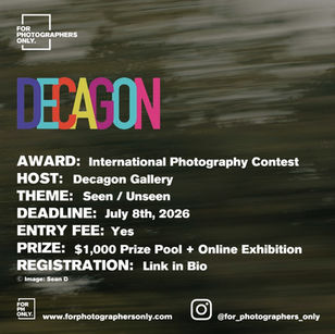 Decagon Gallery - "Seen/Unseen" International Photography Exhibition Call for Entries