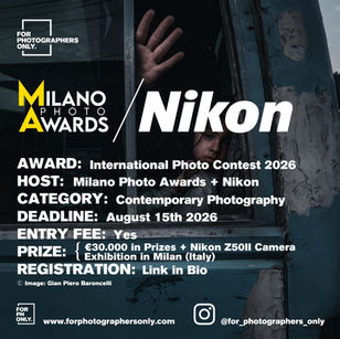 Milano Photo Awards + Nikon – International Photography Contest Call for Entry