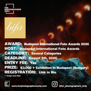 Budapest International Foto Awards 2026 - Open Call